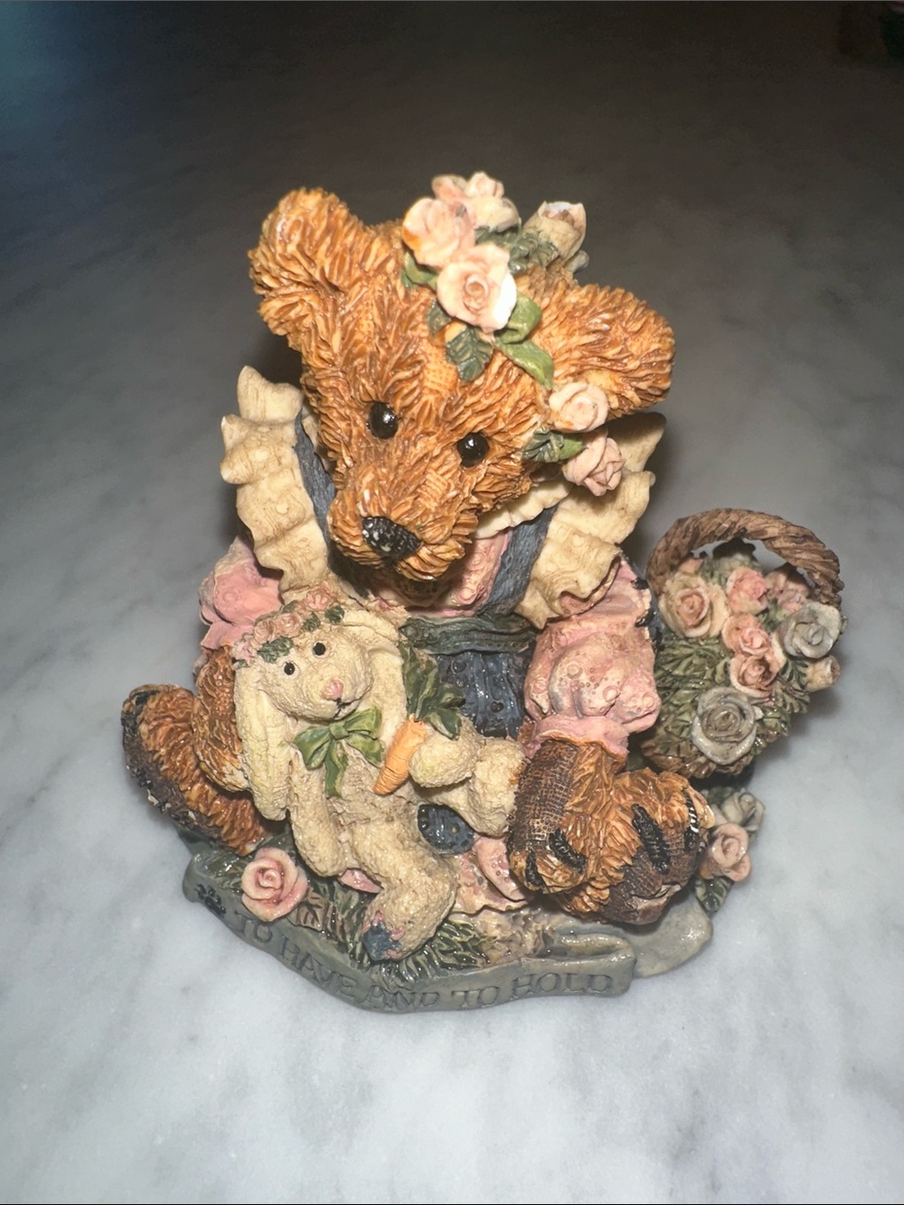 1993 VTG Boyds Bears “To Have And To Hold” Roses, Bailey & Wixie Figurine